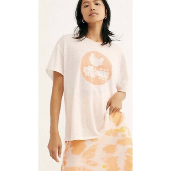 Free People Tops - [Free People] Pink Woodstock Clarity Ringer Tee